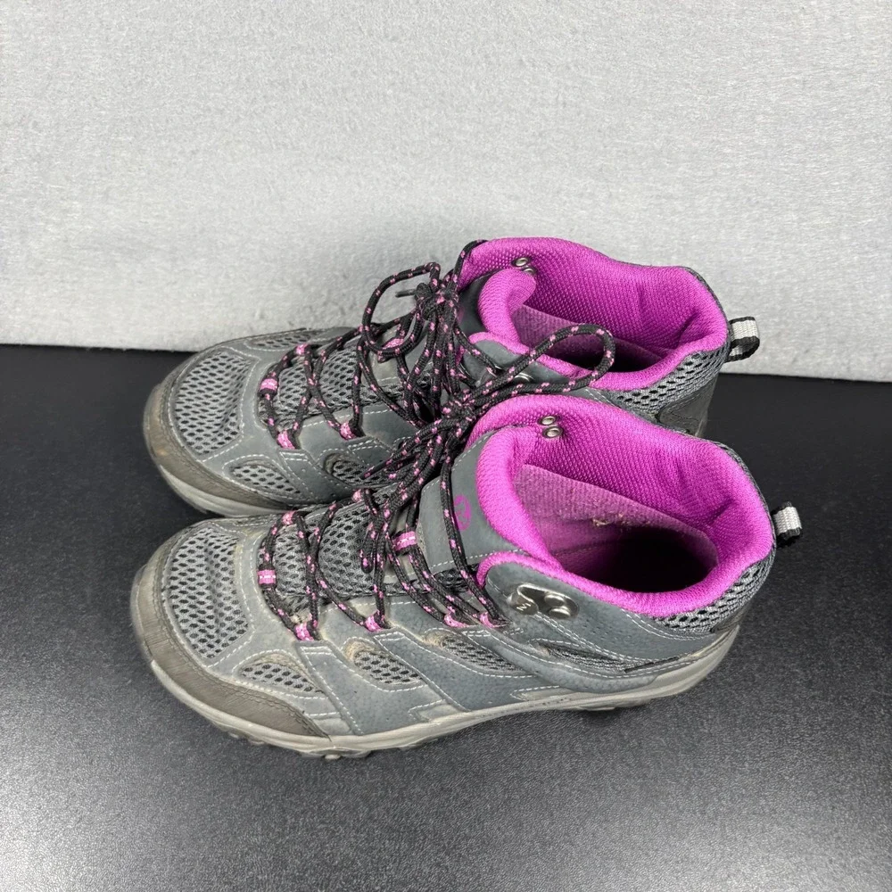 Merrell Kids Girls Moab 3 Mid Waterproof Hiking Boots Size 5W Wide Gray Pink